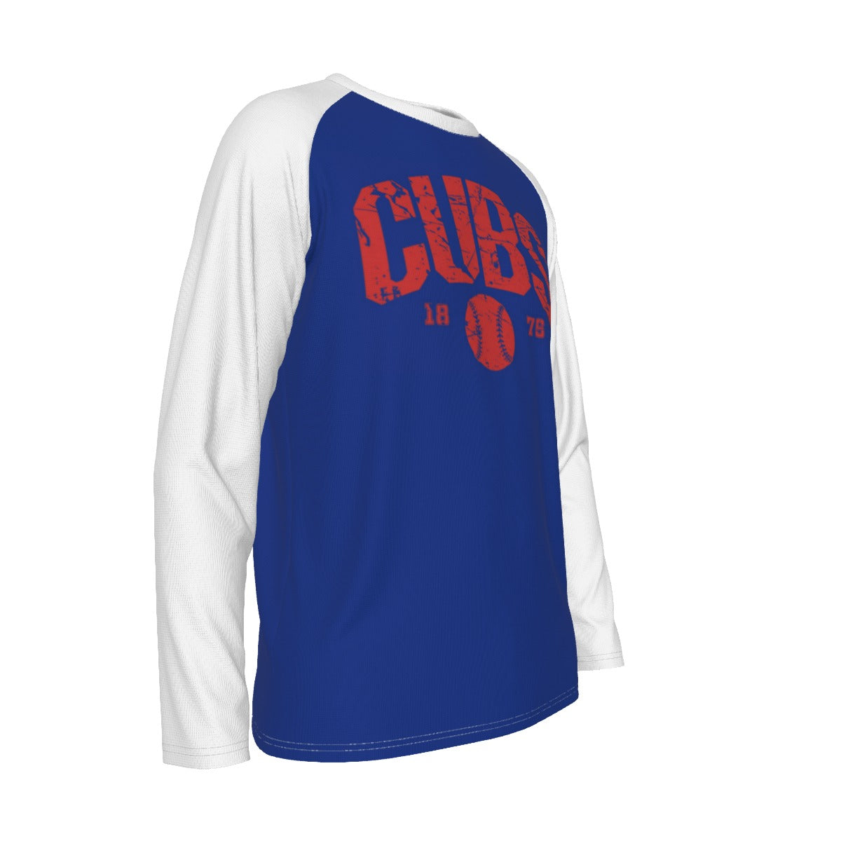 Midnight Blue Chicago Baseball Blue and White Shirt – Vintage 1878 Retro Long Sleeve Raglan Tee