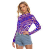 Vuffalo Women's Mesh T-shirt – Red Blue White Zebra football Game Day Style – game day outfit, football shirt, image 1.0