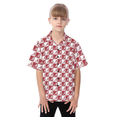 Alabama Crimson Tide Kid's Hawaiian Vacation Shirt  varsity sports apparel