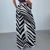 Gray Las Vegas Football Zebra Women's Casual Pants|230GSM – Black and White Game Day Streetwear