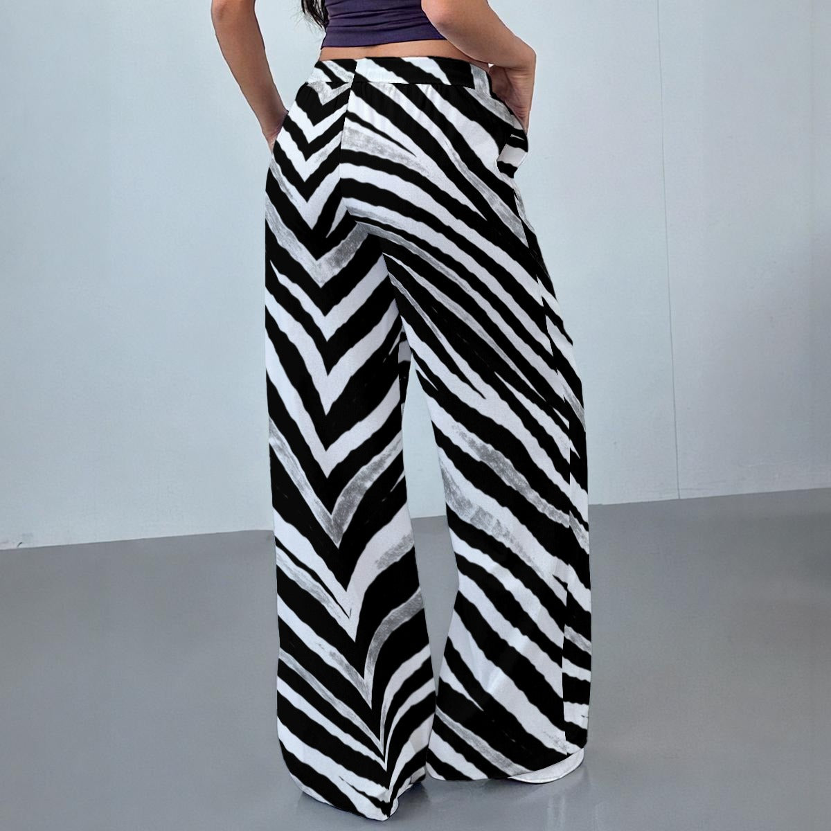 Gray Las Vegas Football Zebra Women's Casual Pants|230GSM – Black and White Game Day Streetwear