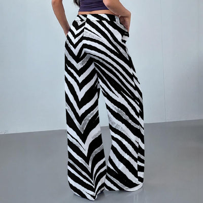 Gray Las Vegas Football Zebra Women's Casual Pants|230GSM – Black and White Game Day Streetwear