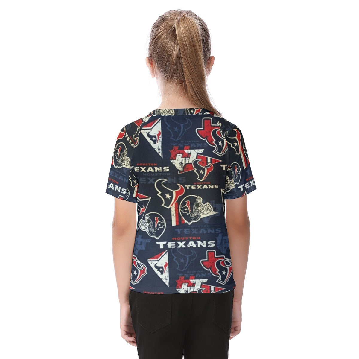 houston-texans-kids-t-shirt navy red football close-up design detail