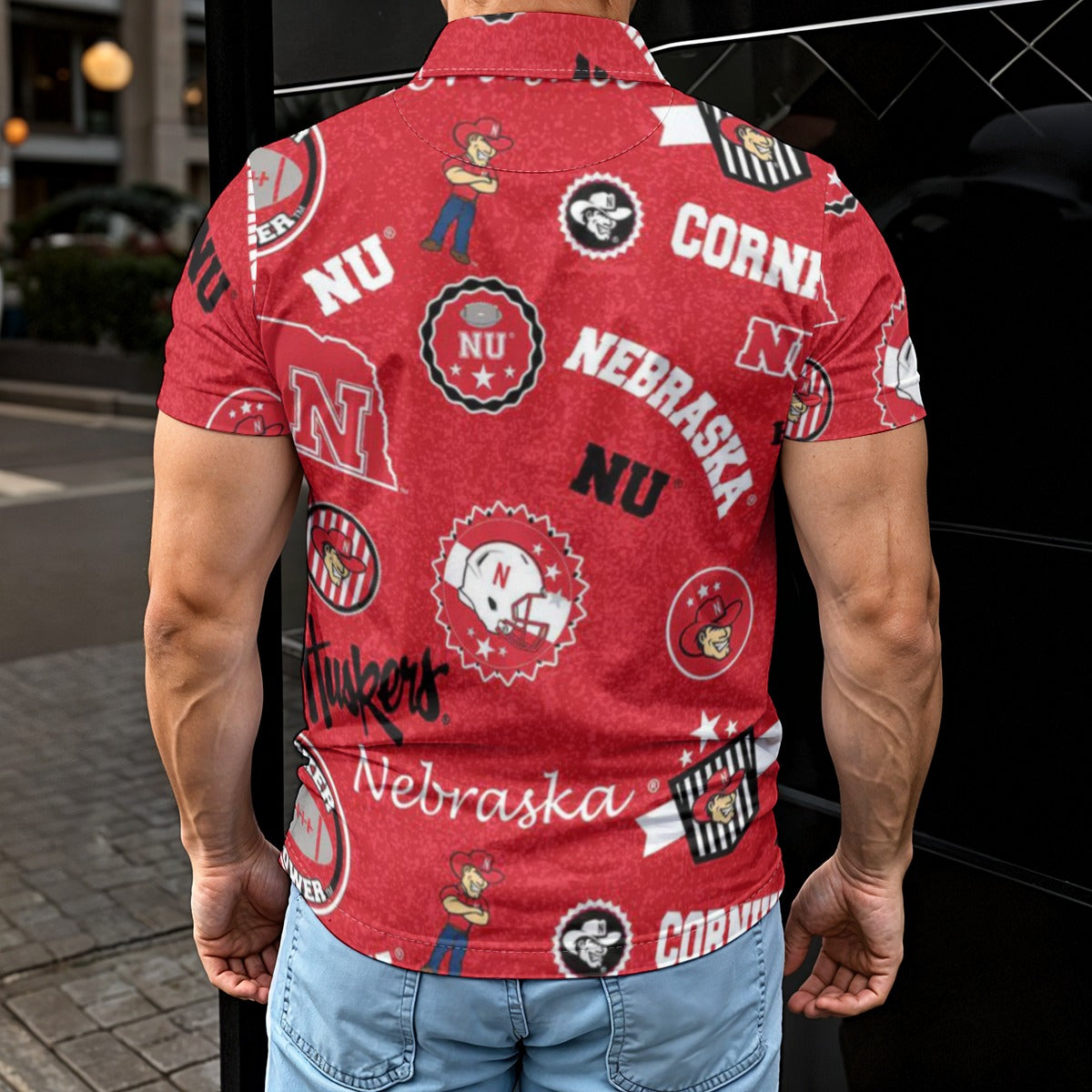 Nebraska Lincoln Cornhuskers Men's Polo Shirt - Big Ten football apparel varsity sportswear product image 2.0
