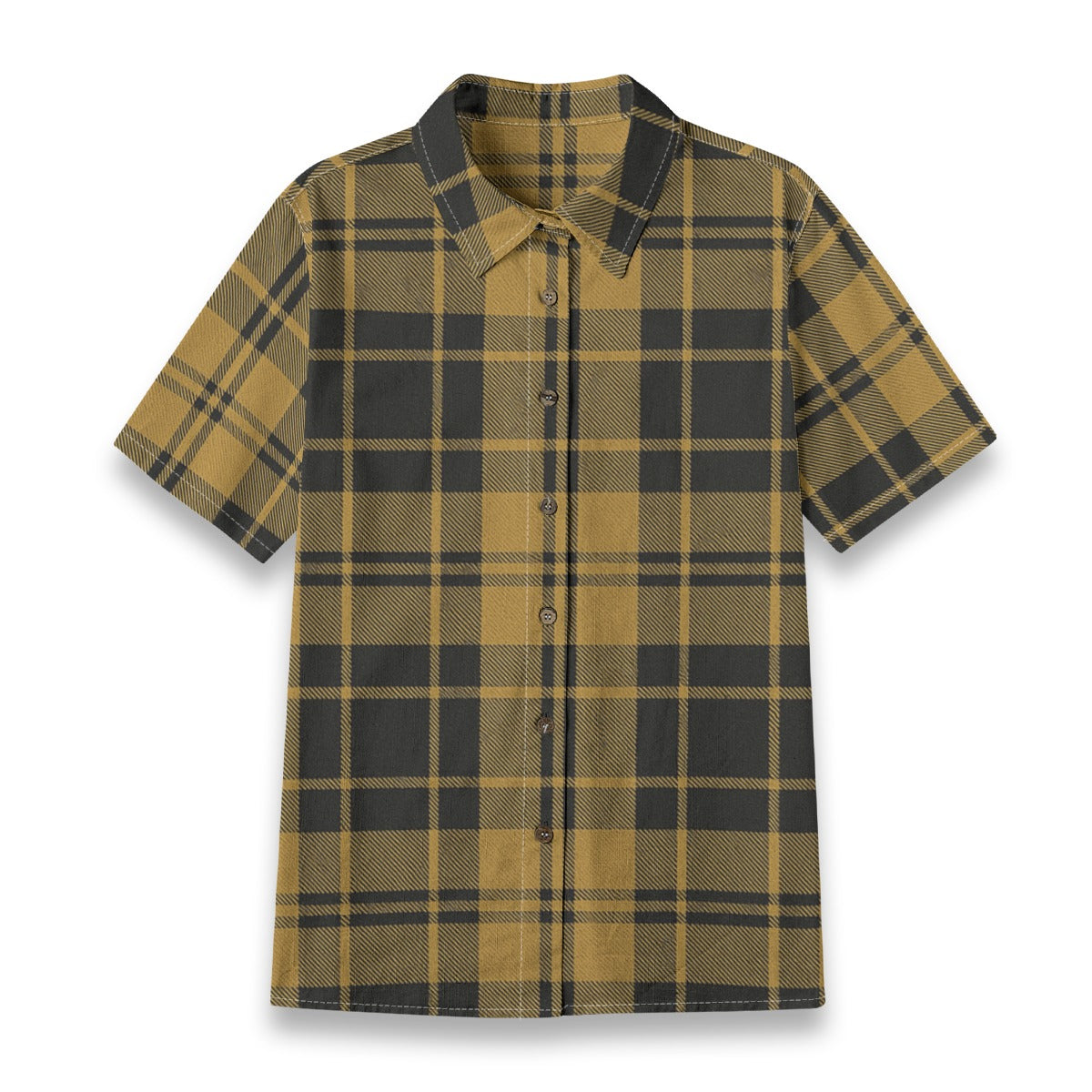 colorado buffaloes tartan plaid black gold women's shirt | 125gsm cotton women tartan plaid game day shirt