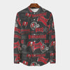 Tampa Bay Buccaneers Men's Stand Collar Shirt With Long Sleeve|110GSM Imitation Flax red pewter football outfit back view
