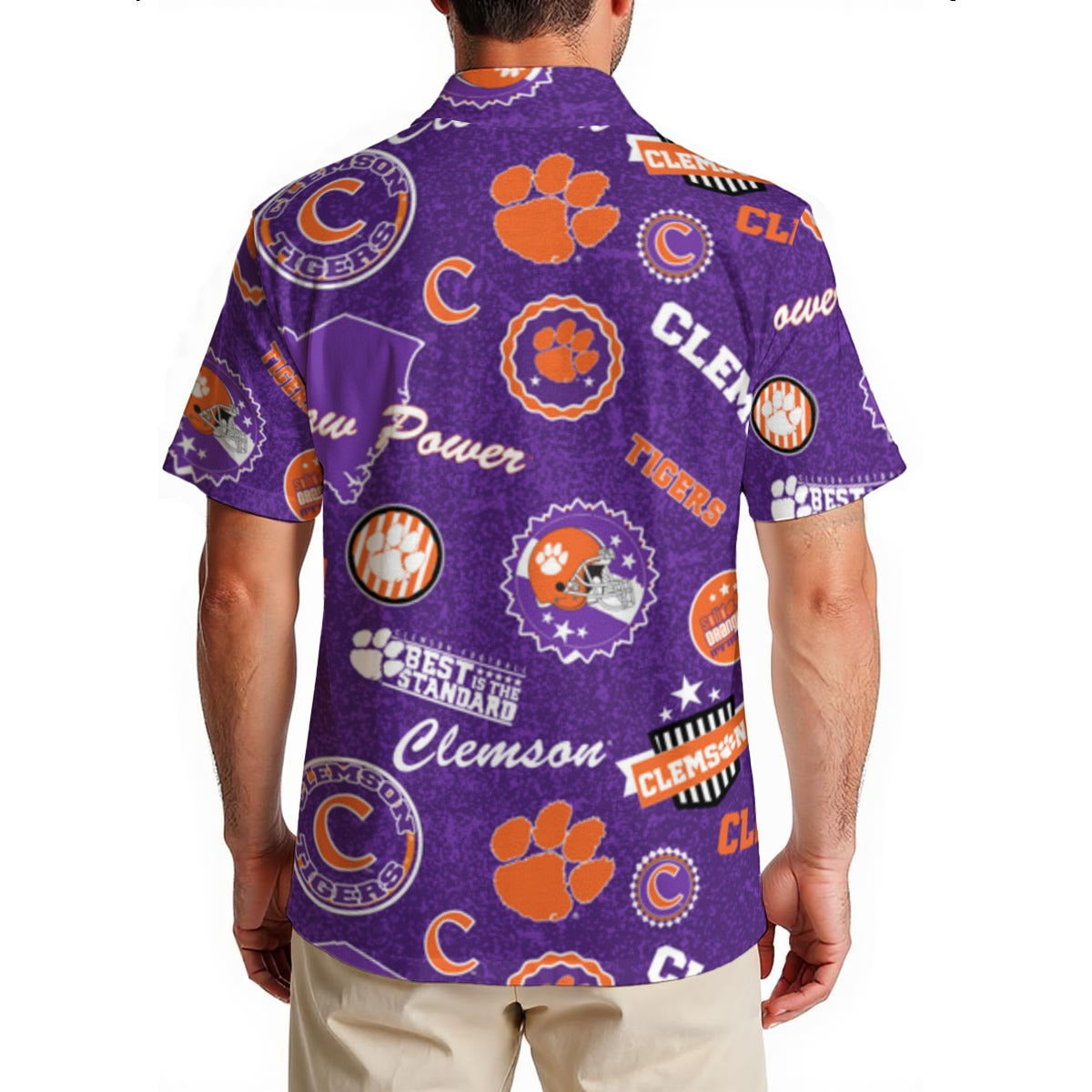 Clemson Tigers Men's Hawaiian Shirt|150GSM - ACC football apparel varsity sportswear product image 2.0