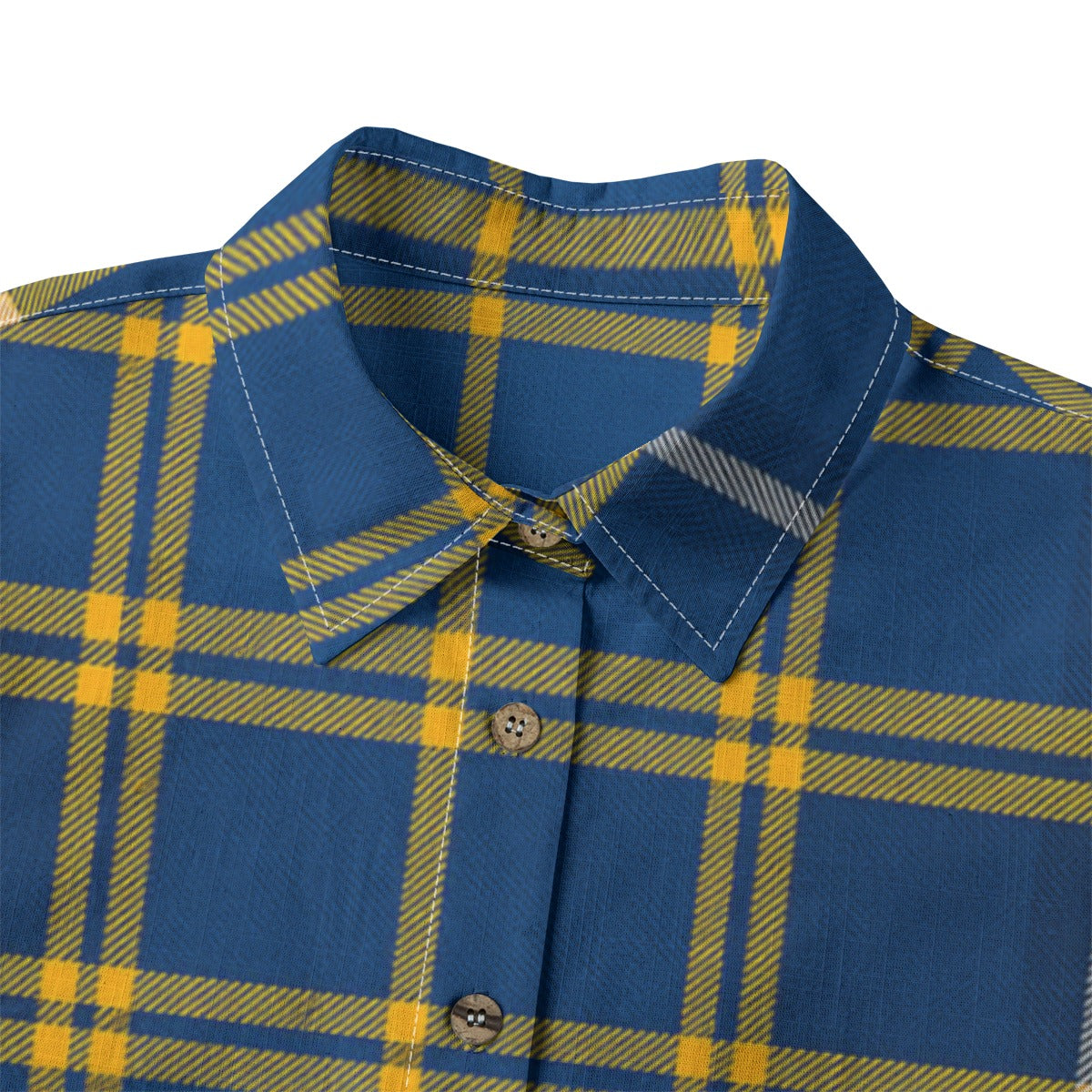 West Virginia Mountaineers Tartan Plaid Blue Gold Women's Shirt | 125GSM Cotton