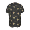 new-orleans-saints-short-sleeve-t-shirt black gold football detail fabric breathable