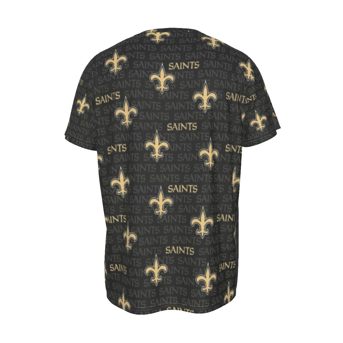 new-orleans-saints-short-sleeve-t-shirt black gold football detail fabric breathable
