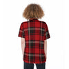 arkansas razorbacks red black tartan plaid women shirt