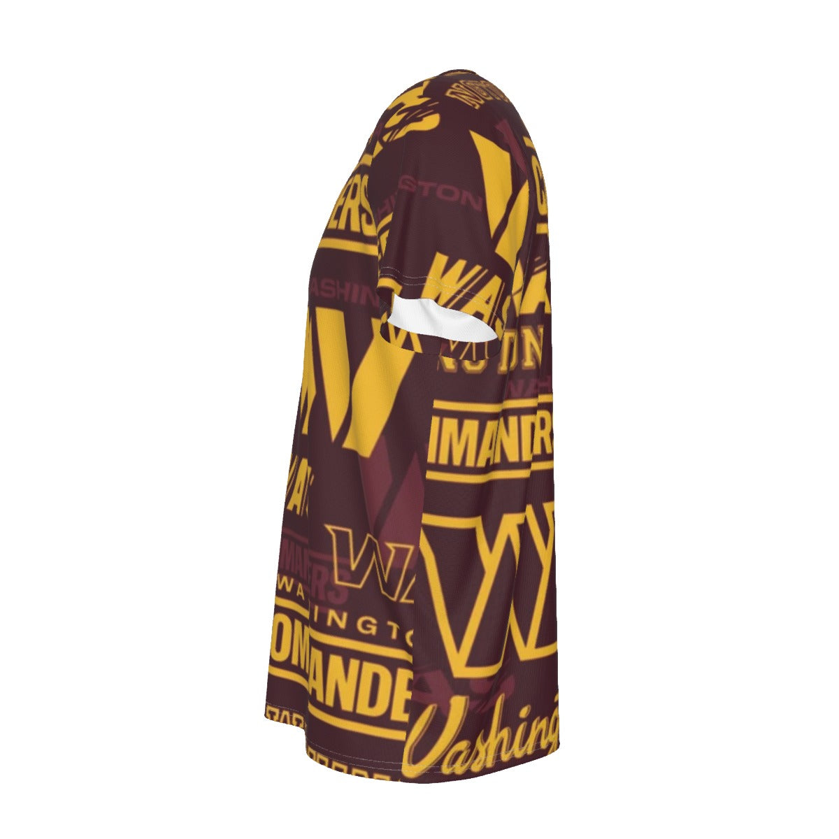 washington-commanders-short-sleeve-t-shirt burgundy gold football outfit front view