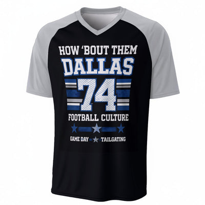 Dallas Football V Neck T Shirt – How Bout Them Dallas Game Day Tee – game day outfit, game day outfit, image 1.0