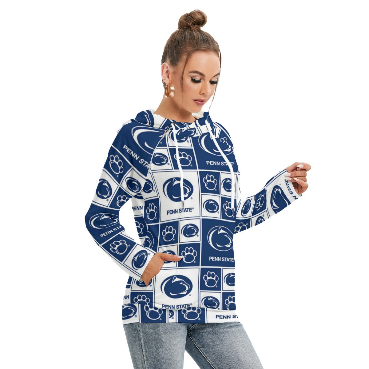 Penn State - Nittany Lions Women's Hoodie With Double Hood White varsity sports apparel