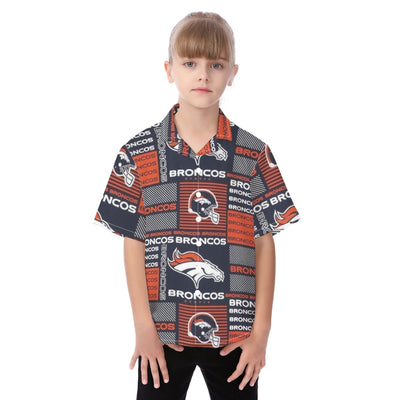 Denver Broncos Kid's Hawaiian Vacation Shirt – sportswear style, lightweight game day shirt, image 1221