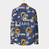 los-angeles-rams-mens-stand-collar-shirt-with-long-sleeve-110gsm-imitation-flax navy orange football outfit detail