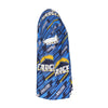 los-angeles-chargers-short-sleeve-t-shirt powder blue yellow football side view beach style
