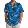 Carolina Panthers Men's Hawaiian Shirt|150GSM black blue football back view game day look
