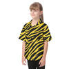 White Smoke Pittsburgh Football Yellow Black Zebra Kid's Hawaiian Vacation Shirt