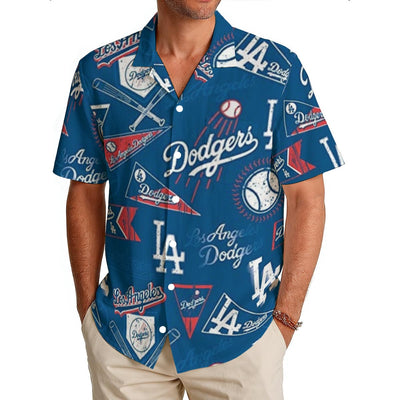 Los Angeles Dodgers Men's Hawaiian Shirt|150GSM los angeles dodgers baseball fan apparel game day outfit