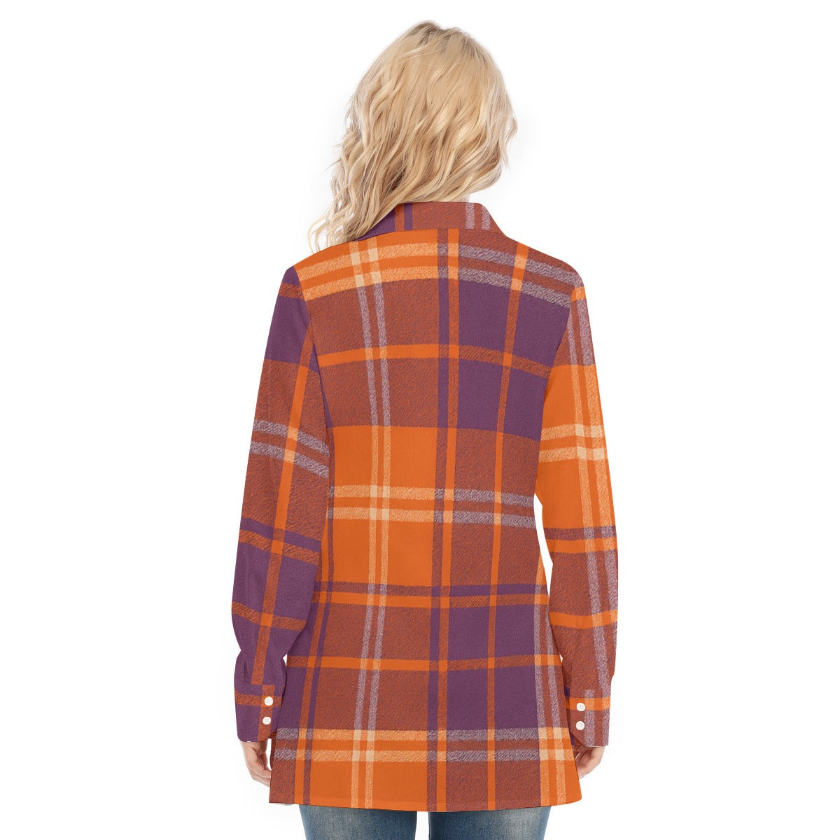 auburn tigers tartan plaid orange navy  women tartan plaid game day shirt