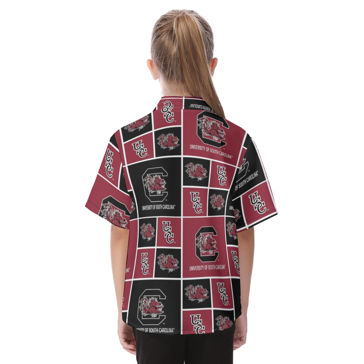 South Carolina Gamecocks Kid's Hawaiian Vacation Shirt - college football fan gear varsity sportswear product image 4.0