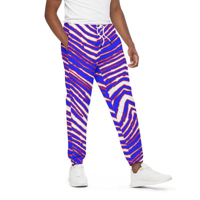 Buffalo football Unisex Pants | 310GSM Cotton – Red Blue White Zebra Game Day Style – casual fan outfit, game day outfit, image 1.0