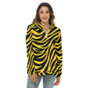 Iowa Football Women’s Borg Fleece Hoodie With Half Zip – Cozy Black and Gold Game Day Essen - Big Ten football apparel varsity sportswear product image 1.0