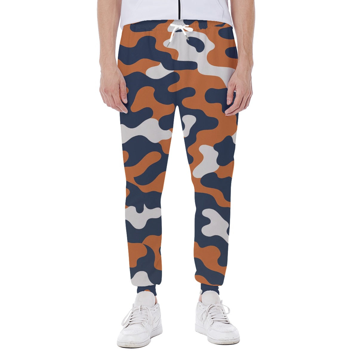 Chicago Football Camo Joggers for Men – Navy Orange Game Day Sweatpants – lightweight game day shirt, nfl fan apparel, image 1.0