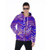 Buffalo Football Zip Up Hoodie With Pocket – Red Blue White Zebra Game Day Style – sportswear style, breathable comfort wear, image 1.0