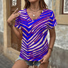 Buffalo Zebra Football Women’s V-Neck T-Shirt – Effortless Game Day Streetwear – nfl fan apparel, football shirt, image 1.0
