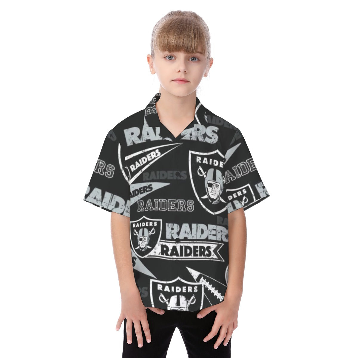 Las Vegas Raiders Kid's Hawaiian Vacation Shirt – lightweight game day shirt, fan gear, image 1292