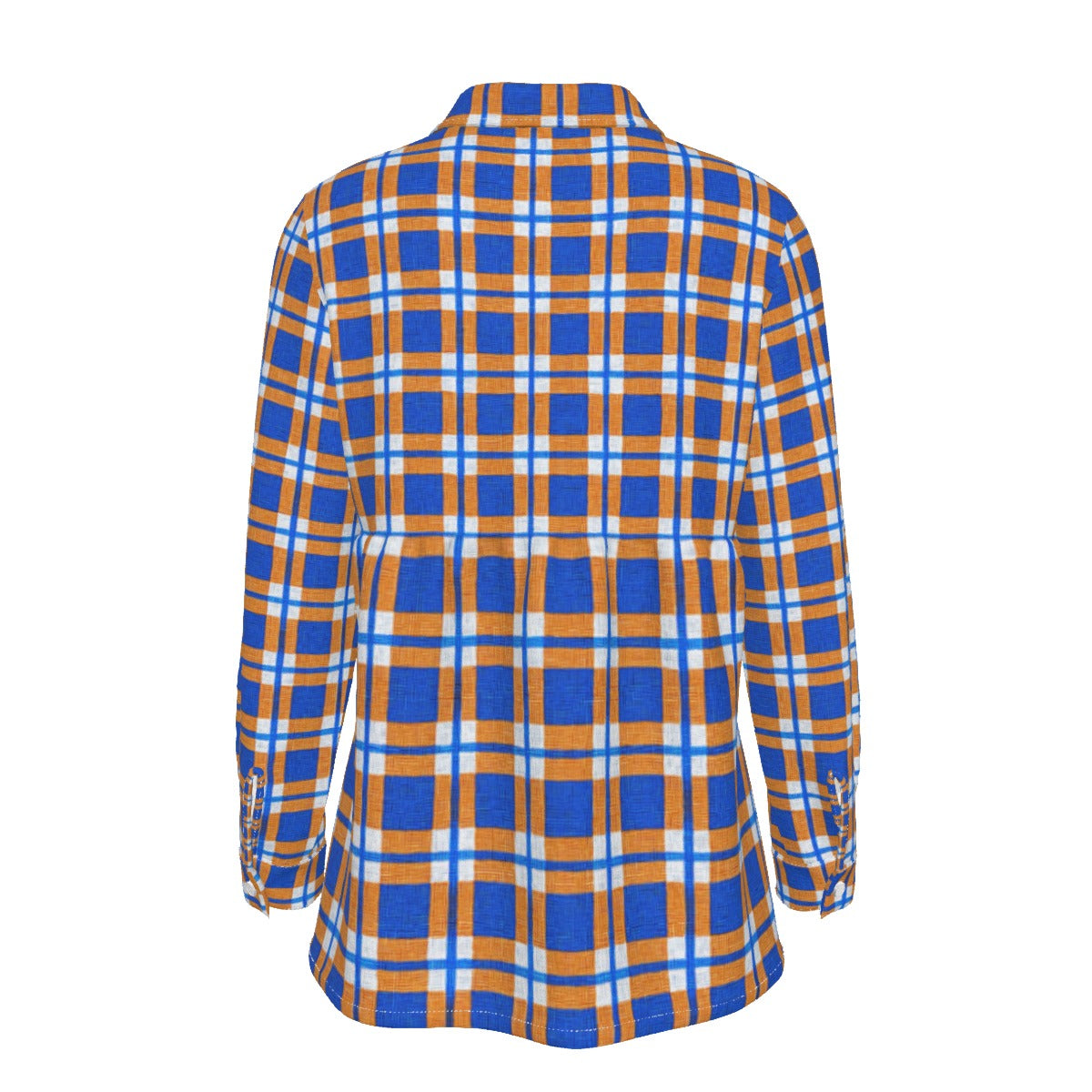 florida gators tartan plaid blue orange women's elastic-back shirt women tartan plaid game day shirt