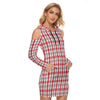 Alabama Crimson Tide Tartan Plaid Crimson White Women's Tight Dress