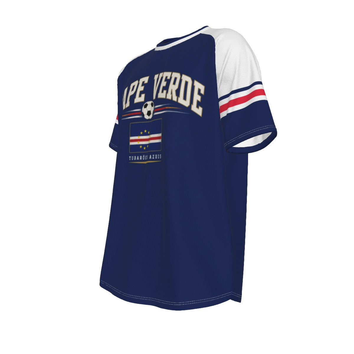 Cape Verde Soccer T-Shirt Blue – Cape Verde Football Shirt Tubarões Azuis Fan Tee streetwear fashion product image 7