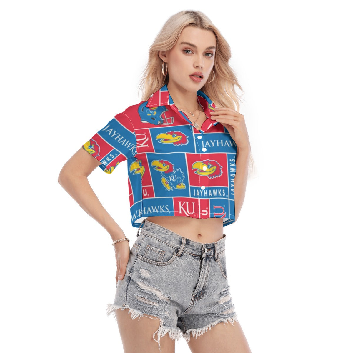 Kansas Jayhawks Women's Cropped Shirt varsity sportswear product image 2.0