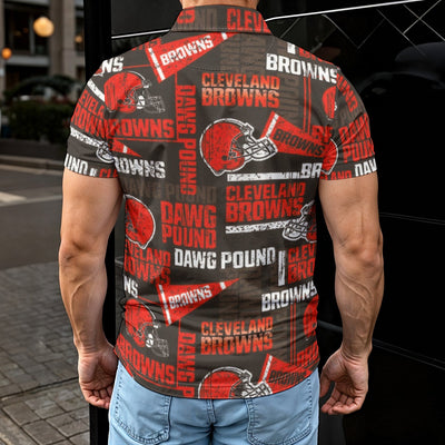 cleveland-browns-mens-polo-shirt brown orange football outfit detail
