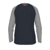 Dark Slate Gray Tampa FL ESTD 1849 Navy and Grey Long Sleeve Shirt Men Varsity Raglan Tee