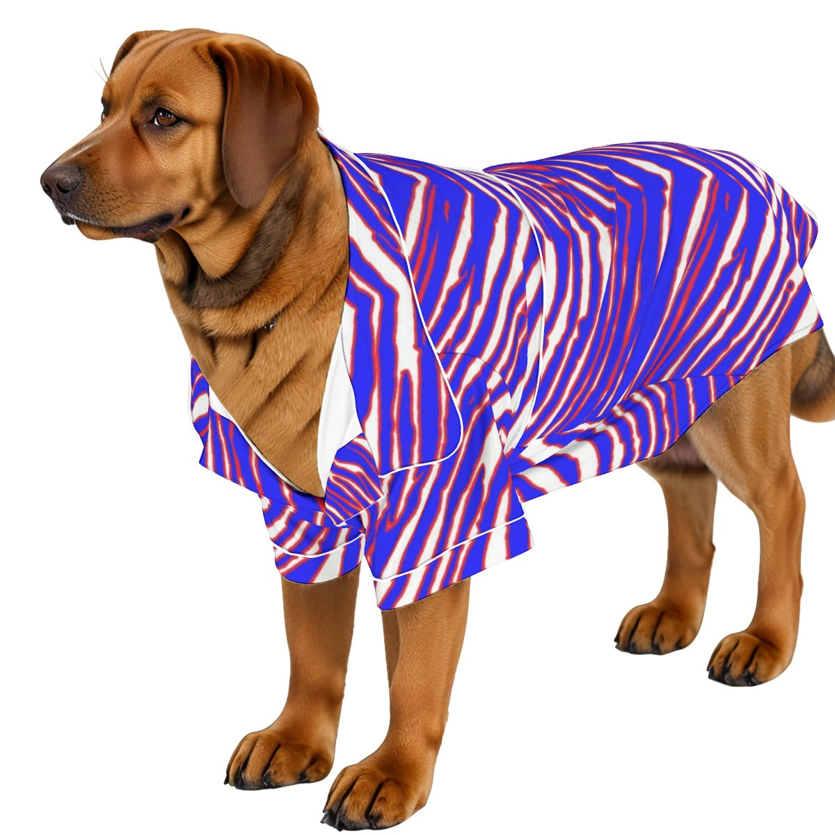 White Smoke All-Over Print Pajamas – Red Blue White Zebra Game Day Style