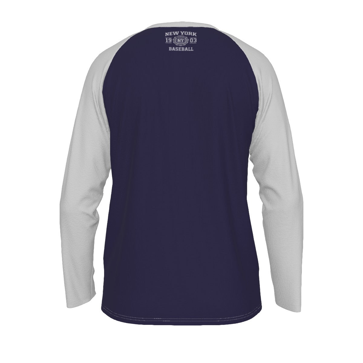Dark Slate Gray New York Baseball Raglan Long Sleeve Shirt – Navy and Light Gray Heritage Athletic Tee Est. 1903