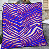 Dark Slate Blue Buffalo football Lightweight & Breathable Quilt With Edge-wrapping Strips – Red Blue White Zebra Game Day Style