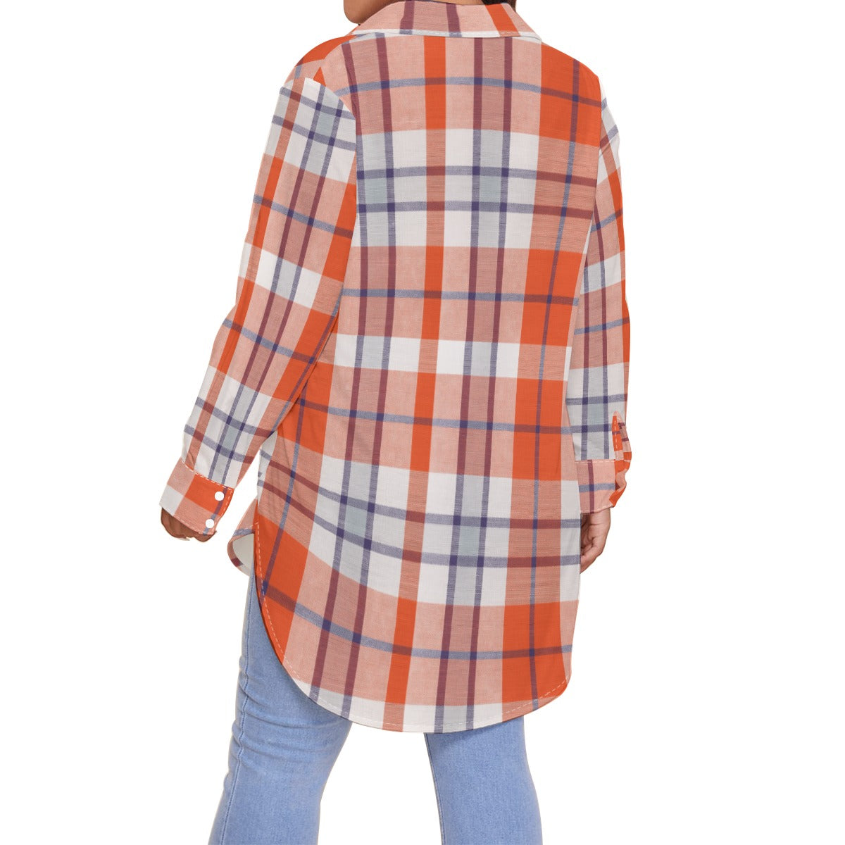 auburn tigers tartan plaid orange navy  women tartan plaid game day shirt