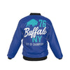 White Smoke Buffalo New York city of Champions blue bomber Jacket With Sleeve Pocket
