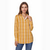 Tennessee Volunteers Orange White Plaid Womens Comfort Shirt With Button 125Gsm Cotton 1 orange white plaid women fashion apparel
