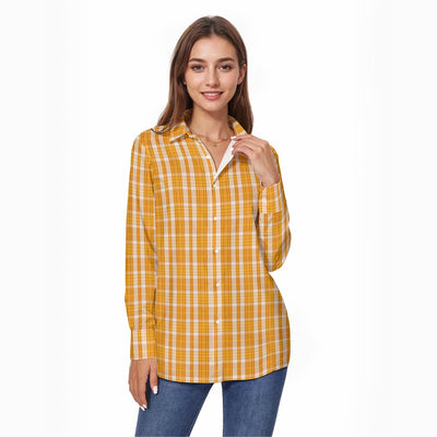 Tennessee Volunteers Orange White Plaid Womens Comfort Shirt With Button 125Gsm Cotton 1 orange white plaid women fashion apparel
