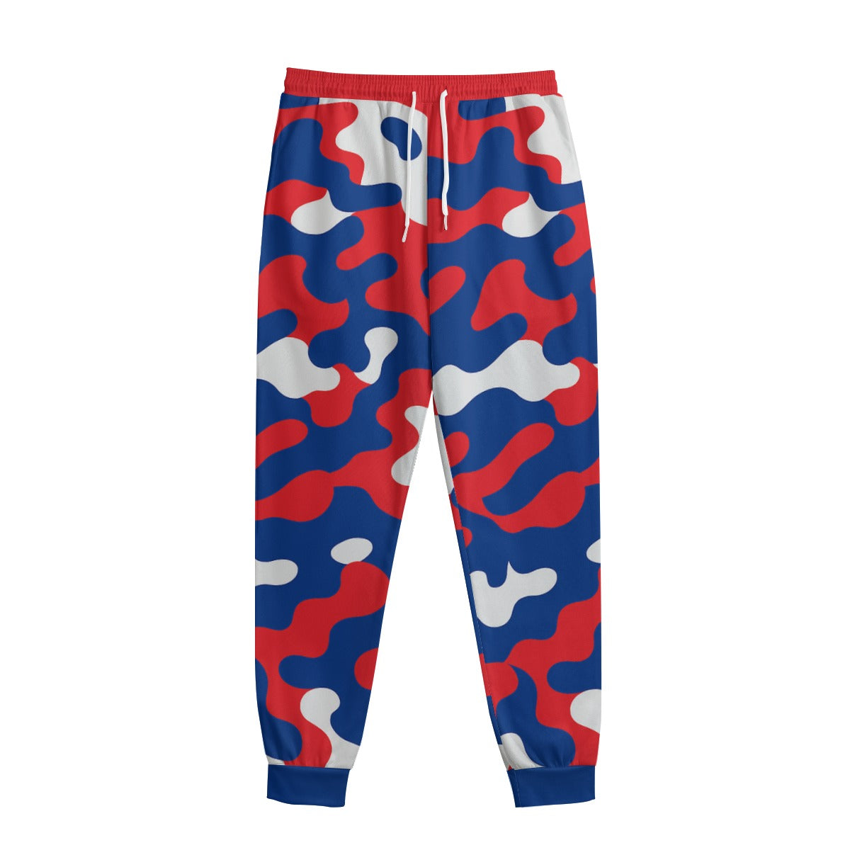 White Smoke Buffalo football camo Men's Sweatpants With Waistband – Red Blue White Game Day Style