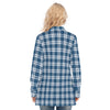 navy gray plaid women game day shirt