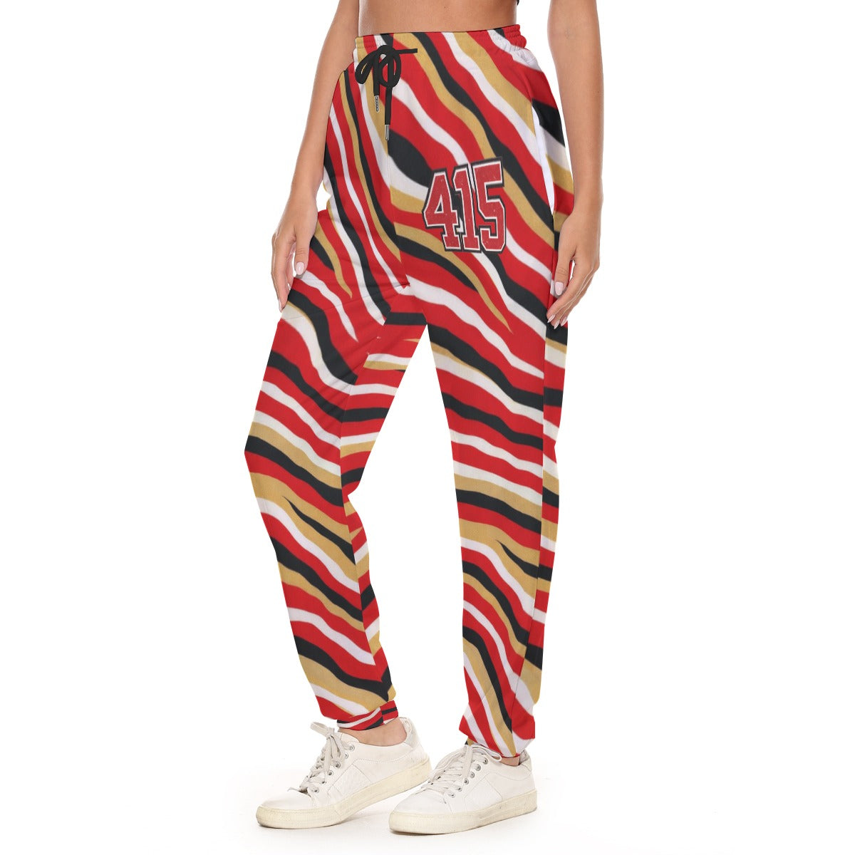 White Smoke San Francisco Zebra Jogger Pants – 415 Game Day Streetwear Style
