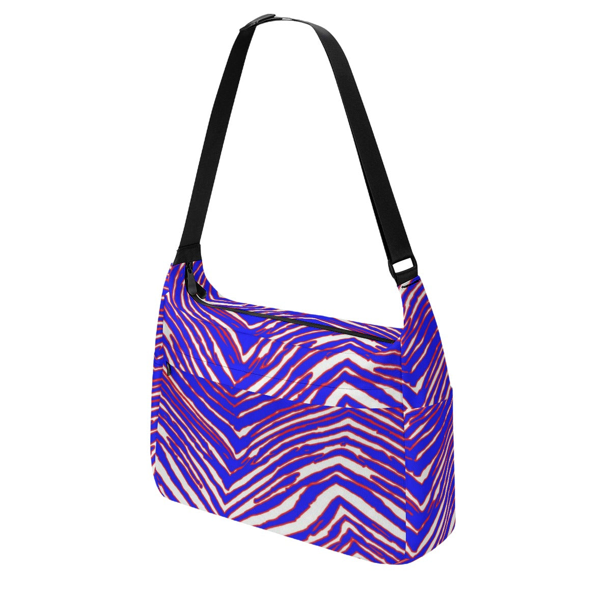 White Smoke Messenger Bag – Red Blue White Zebra Game Day Style