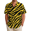 Pittsburgh Football Yellow Black Zebra Men's Hawaiian Shirt|150GSM – casual fan outfit, sportswear style, image 1.0